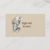 ウォーターカラーバーンフクロウのセキュリティビジネス 名刺 (裏面)