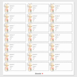 ウォーターカラーパイナップルズゲスト住所 シール