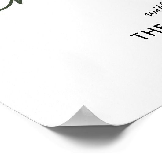 ウォーターカラーパインクリスマスツリーシンプルホリデイ ポスター (角)