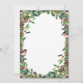 ウォーターカラーパインコーンブランチホリデーランチョン 招待状 (裏面)