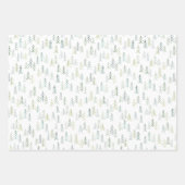 ウォーターカラーパインツリーイラストレーション  ラッピングペーパーシート (正面)