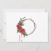 ウォーターカラーパインツリークリスマスホリデーオープンハウス 招待状 (裏面)