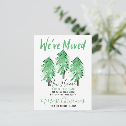 ウォーターカラーパインツリーニューホームフォーザホリデーズ 案内ポストカード (スタンド正面)