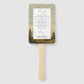 ウォーターカラーパインツリーフォレスト結婚式 プログラム ハンドファン (裏面)