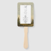 ウォーターカラーパインツリーフォレスト結婚式 プログラム ハンドファン (正面)