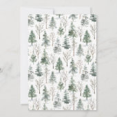 ウォーターカラーパインツリーホリデークリスマスパーティー 招待状 (裏面)