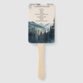 ウォーターカラーパインツリーマウンテン結婚式 プログラム ハンドファン (裏面)