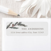 ウォーターカラーパインブランチクリスマス差出人住所 ラベル (インサイチュ)