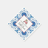 ウォーターカラーパイン&ウィンターグリーンブライダルシャワーNa スタンダードカクテルナプキン (角)