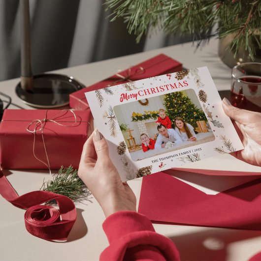 ウォーターカラーパステルウィンターフォトホリデーカード チラシ