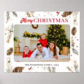 ウォーターカラーパステルウィンターフォトホリデーカード ポスター (正面)