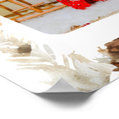 ウォーターカラーパステルウィンターフォトホリデーカード ポスター (角)