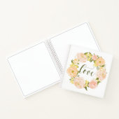 ウォーターカラーパステルオレンジピオニーリースラブ ノートブック (内部)