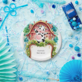 ウォーターカラーパステルカウズ誕生日 ペーパープレート