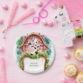 ウォーターカラーパステルカウズ誕生日 ペーパープレート (パーティー)