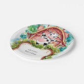 ウォーターカラーパステルカウズ誕生日 ペーパープレート (アングル)