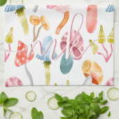 ウォーターカラーパステルキノコ キッチンタオル (折り畳み)