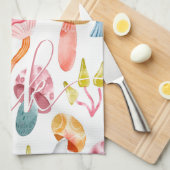 ウォーターカラーパステルキノコ キッチンタオル (四つ折り)