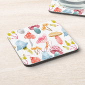 ウォーターカラーパステルキノコ コースター (左側)