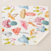 ウォーターカラーパステルキノコ シェルパブランケット (正面(横))