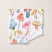 ウォーターカラーパステルキノコ バスタオルセット (ウォッシュタオル)