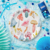 ウォーターカラーパステルキノコ ペーパープレート (パーティー)