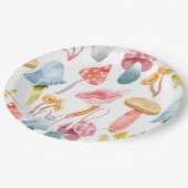 ウォーターカラーパステルキノコ ペーパープレート (アングル)