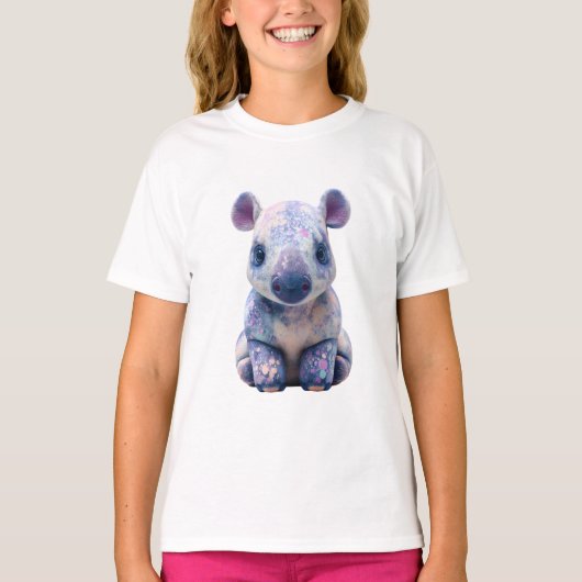 ウォーターカラーパステルギャラクシーサイコロ子供服 Tシャツ (正面)