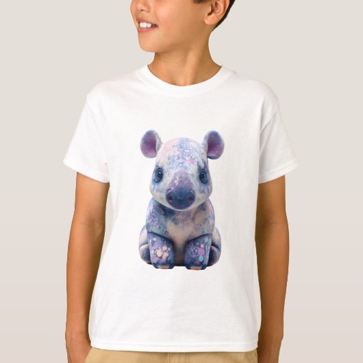 ウォーターカラーパステルギャラクシーサイコロ子供服 Tシャツ (正面)