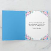 ウォーターカラーパステルサマーフラワーズ誕生日 カード (内部)