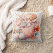 ウォーターカラーパステルシーシェル クッション (ブランケット)