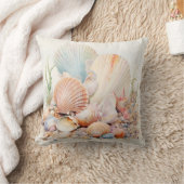 ウォーターカラーパステルシーシェル クッション (ブランケット)