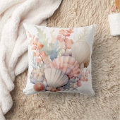 ウォーターカラーパステルシーシェル クッション (ブランケット)