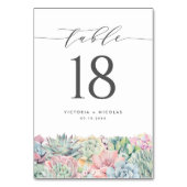 ウォーターカラーパステルスキュラーメンズガーランド結婚ズ テーブルナンバー (裏面)