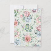 ウォーターカラーパステルスキュレントブーケ結婚ーズ 出欠カード (裏面)