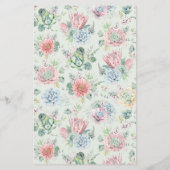 ウォーターカラーパステルスキュレント結婚式招待状 (裏面)