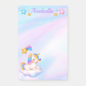 ウォーターカラーパステルスターズアンドユニコーンベビー ポストイット (正面)