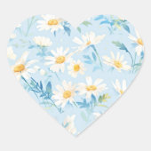 ウォーターカラーパステルデイジー ハートシール (正面)