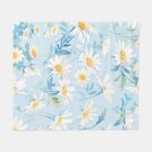 ウォーターカラーパステルデイジー フリースブランケット (正面(横))
