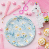 ウォーターカラーパステルデイジー ペーパープレート (パーティー)