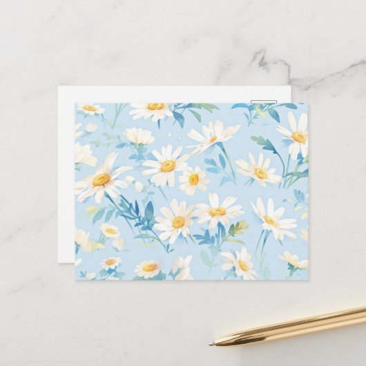 ウォーターカラーパステルデイジー ポストカード (正面/裏面インサイチュ)