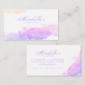 ウォーターカラーパステルトレンディーホワイトミニマリスト 名刺 (正面/裏面)