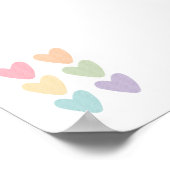 ウォーターカラーパステルハートプリント ポスター (角)