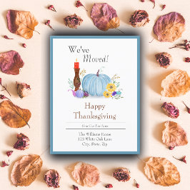ウォーターカラーパステルパンプキンオータムンサンクスギビングホーム 案内ポストカード