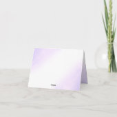 ウォーターカラーパステルパープル金ゴールドバー（ユダヤ教の）バル・ミツバー サンキューカード (裏面)