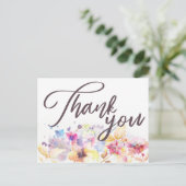 ウォーターカラーパステルビューティフルフローラ |ありがとうございます ポストカード (スタンド正面)