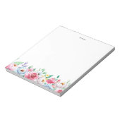 ウォーターカラーパステルピンクアンドブルーピーニーズガーランド ノートパッド (回転)