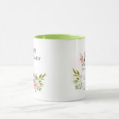 ウォーターカラーパステルピンクローゼズバニーハッピーイースター マグカップ (中央)