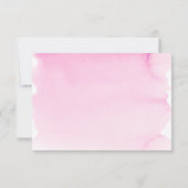 ウォーターカラーパステルピンク金ゴールドバルミツワーRSVPカード 出欠カード (裏面)