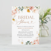 ウォーターカラーパステルフラワーズブライダルシャワー 招待状 (スタンド正面)